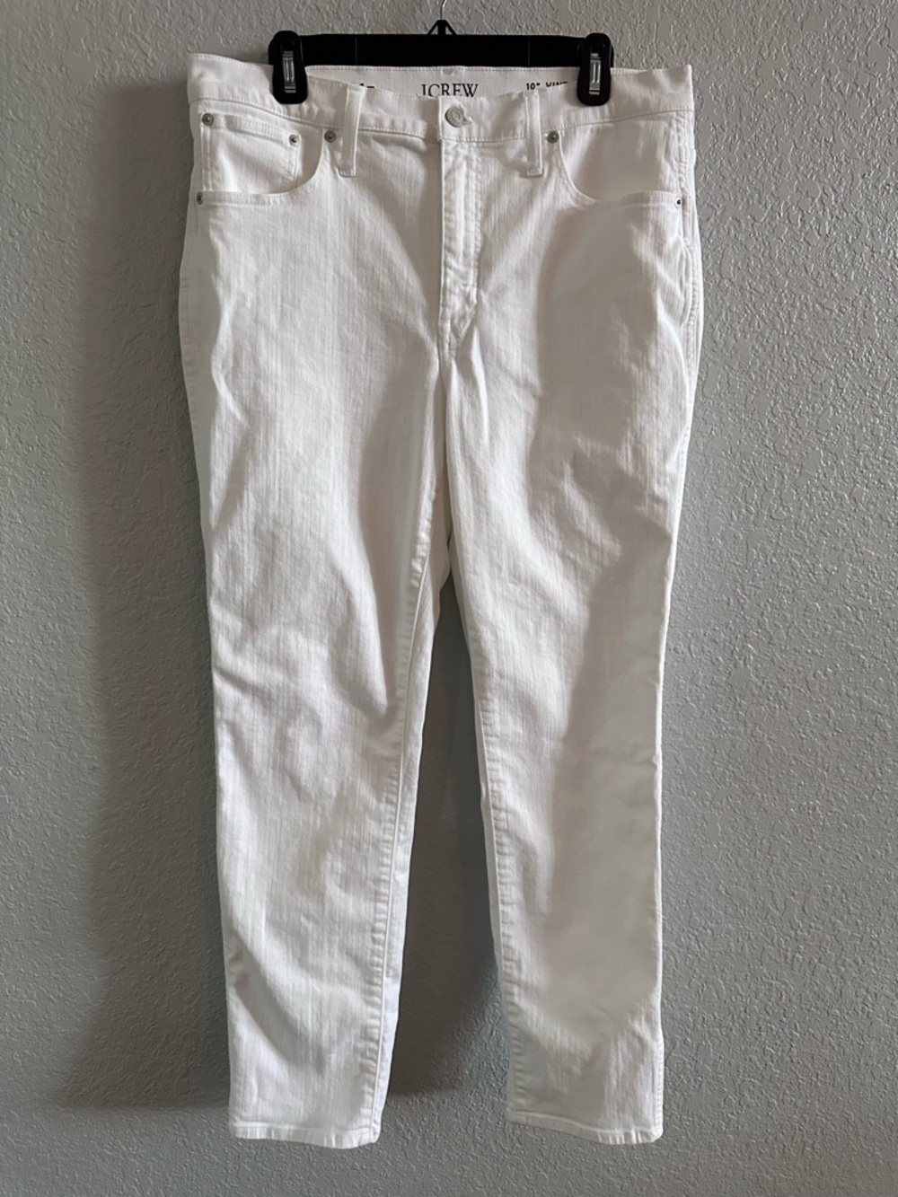 J.Crew‎ White Slim Straight Jeans 31T 10” Vintage High Rise Stretch Denim Pants